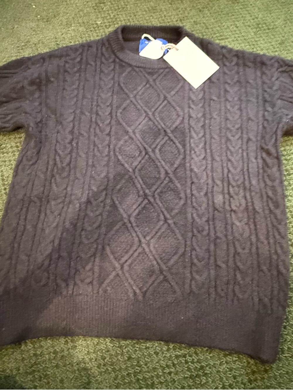 Cable Knit Crewneck Sweater - Black Aelfric Eden